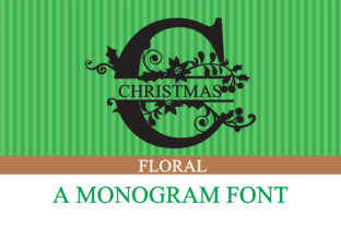 Christmas Floral Font for Handmade Crafts